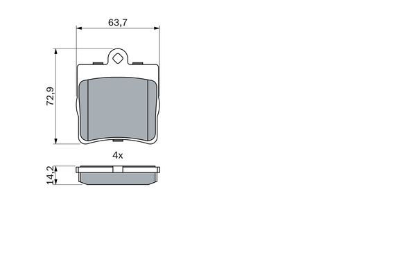 BOSCH 0986494016 Brake Pad Set For Disc Brake Rear Fits Mercedes-Benz C-Class