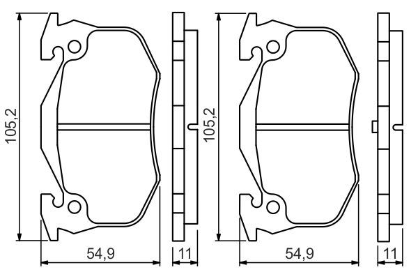 BOSCH 0986495236 Brake Pad Set For Disc Brake Rear Fits Citroën Peugeot Renault