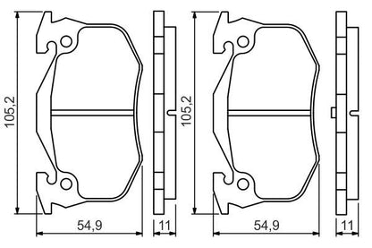 BOSCH 0986495236 Brake Pad Set For Disc Brake Rear Fits Citroën Peugeot Renault