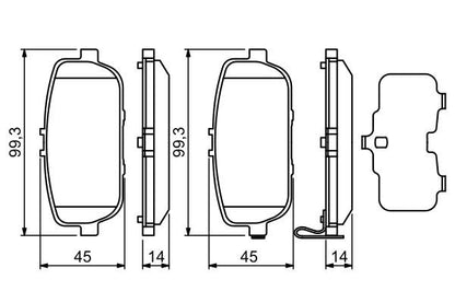 BOSCH 0986494190 Brake Pad Set For Disc Brake Rear Fits Mazda MX-5 MX-5 RF