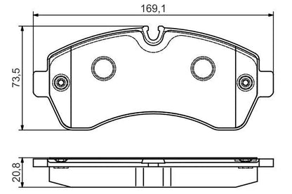 BOSCH 0986495107 Brake Pad Set For Disc Brake Front Fits Mercedes-Benz VW