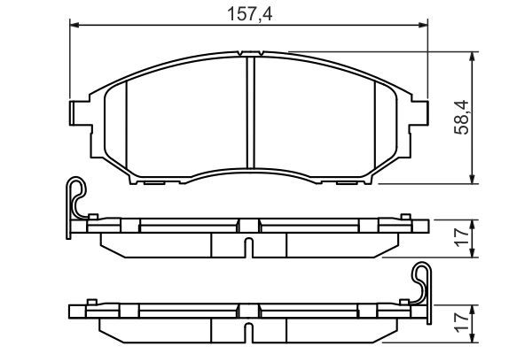BOSCH 0986494295 Brake Pad Set For Disc Brake Front Fits Infiniti Nissan Renault