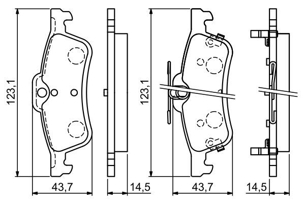 BOSCH 0986494719 Brake Pad Set For Disc Rear 14.5mm Thickness Fits Honda Civic
