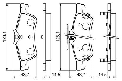 BOSCH 0986494719 Brake Pad Set For Disc Rear 14.5mm Thickness Fits Honda Civic