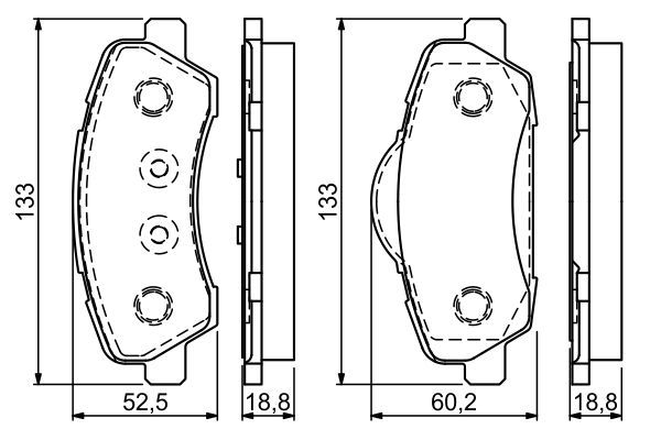 BOSCH 0986494713 Brake Pad Set For Disc Brake Front Fits Citroën Peugeot