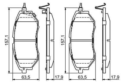 BOSCH 0986494679 Brake Pad Set For Disc Brake Front 17.9mm Thickness Fits Subaru