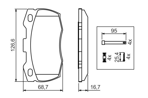 BOSCH 0986494291 Brake Pad Set For Disc Brake Front Fits Land Rover Defender