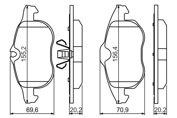 BOSCH 0986494044 Brake Pad Set For Disc Brake Front Fits Fiat Opel Saab Vauxhall