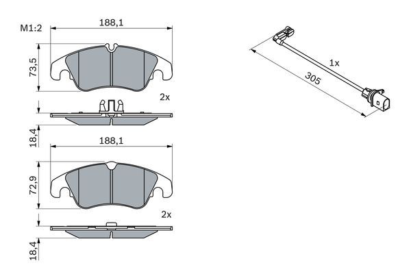 BOSCH 0986494259 Brake Pad Set For Disc Brake Front Fits Audi A4 A4 Allroad A5