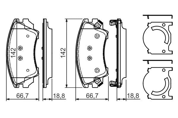 BOSCH 0986494275 Brake Pad Set For Disc Brake Front Fits Opel Saab Vauxhall