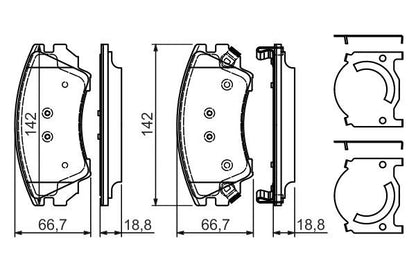 BOSCH 0986494275 Brake Pad Set For Disc Brake Front Fits Opel Saab Vauxhall