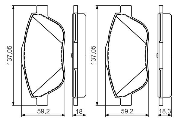 BOSCH 0986494564 Brake Pad Set For Disc Brake Front Fits DS Opel Vauxhall