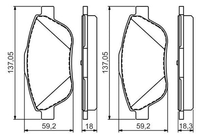BOSCH 0986494564 Brake Pad Set For Disc Brake Front Fits DS Opel Vauxhall
