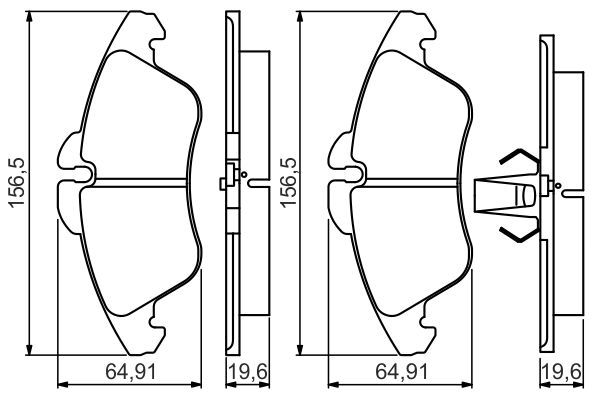 BOSCH 0986495245 Brake Pad Set For Disc Brake Front Fits Mercedes-Benz VW