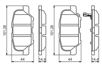 BOSCH 0986495358 Brake Pad Set For Disc Brake Rear Fits Mazda Mitsubishi Peugeot