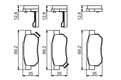 BOSCH 0986495256 Brake Pad Set For Disc Brake Rear Fits Honda MG Nissan Rover