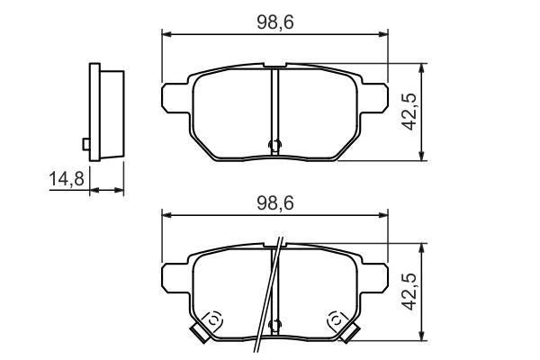 BOSCH 0986494328 Brake Pad Set For Disc Rear 14.8mm Thickness Fits Lexus Toyota