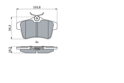 BOSCH 0986494437 Brake Pad Set For Disc Brake Rear Fits Citroën DS Peugeot