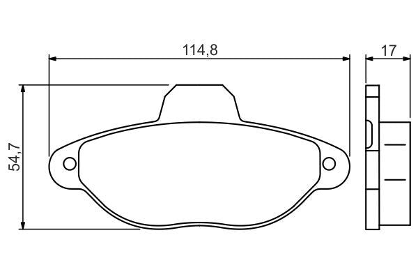 BOSCH 0986495255 Brake Pad Set For Disc Brake Front 16.4mm Thickness Fits Fiat