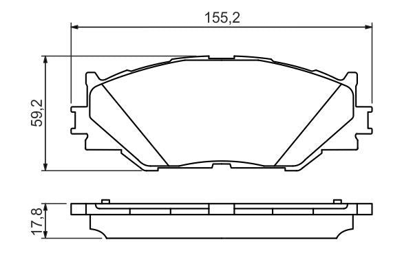BOSCH 0986494316 Brake Pad Set For Disc Front 17.7mm Thickness Fits Lexus IS C