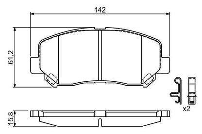 BOSCH 0986494675 Brake Pad Set For Disc Brake Front Fits Mazda CX-5 Mazda5