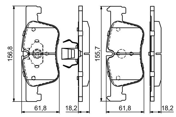 BOSCH 0986494689 Brake Pad Set For Disc Brake Front Fits 3 Series 4 Series
