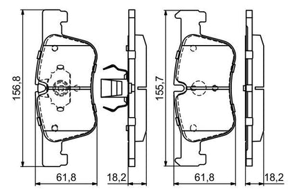 BOSCH 0986494689 Brake Pad Set For Disc Brake Front Fits 3 Series 4 Series