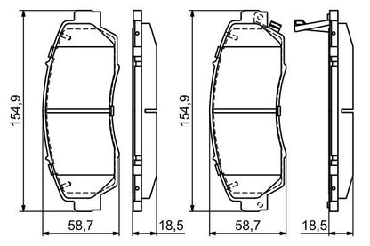 BOSCH 0986494685 Brake Pad Set For Disc Front 18.5mm Thickness Fits Honda CR-V