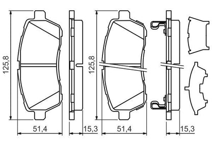 BOSCH 0986494321 Brake Pad Set For Disc Front 15.3mm Thickness Fits Suzuki Swift