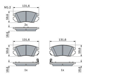 BOSCH 0986494279 Brake Pad Set For Disc Brake Front Fits Opel Saab Vauxhall