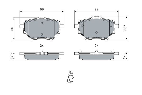 BOSCH 0986494716 Brake Pad Set For Disc Brake Rear Fits DS Opel Peugeot Vauxhall