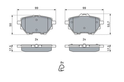 BOSCH 0986494716 Brake Pad Set For Disc Brake Rear Fits DS Opel Peugeot Vauxhall