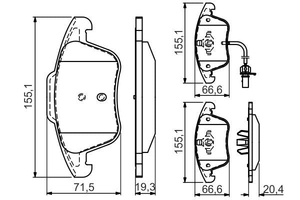 BOSCH 0986494538 Brake Pad Set For Disc Brake Front Fits Audi A4 A4 Allroad A5