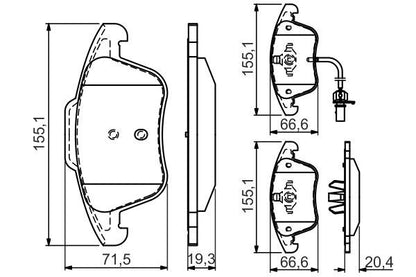 BOSCH 0986494538 Brake Pad Set For Disc Brake Front Fits Audi A4 A4 Allroad A5