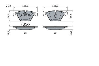 BOSCH 0986494354 Brake Pad Set For Disc Brake Front Fits BMW 3 Series X1