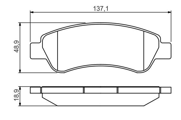 BOSCH 0986495254 Brake Pad Set For Disc Brake Rear Fits Citroën Fiat Peugeot