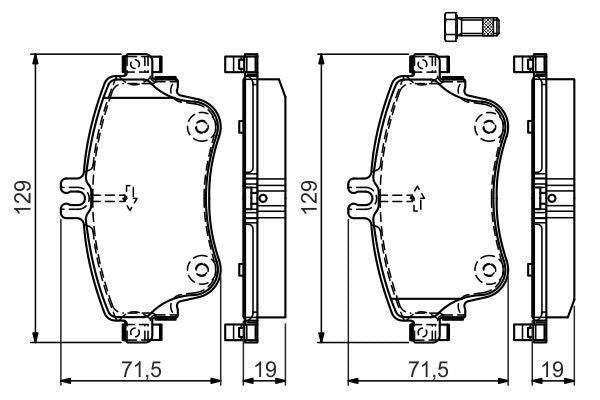 BOSCH 0986494663 Brake Pad Set For Disc Brake Front 19mm Thickness Fits B-Class