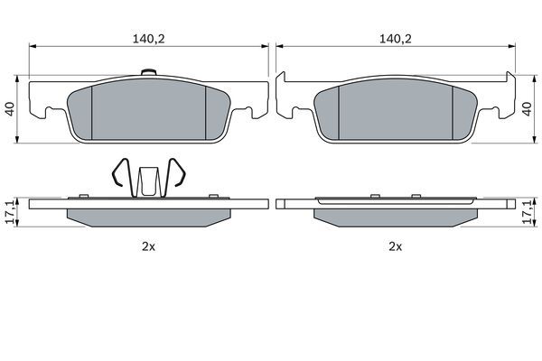 BOSCH 0986494661 Brake Pad Set For Disc Brake Front Fits Dacia Renault Smart