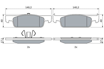BOSCH 0986494661 Brake Pad Set For Disc Brake Front Fits Dacia Renault Smart