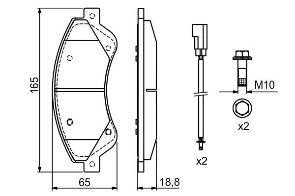 BOSCH 0986494236 Brake Pad Set For Disc Brake Front Fits Transit Tourneo