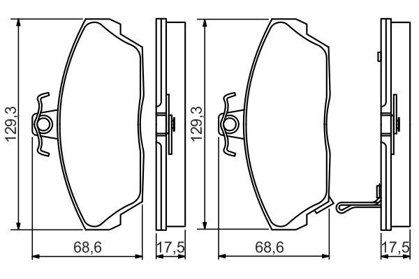 BOSCH 0986495233 Brake Pad Set For Disc Brake Front Fits Honda MG Rover