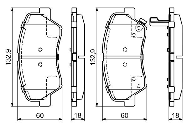 BOSCH 0986494691 Brake Pad Set For Disc Front 18.9mm Thickness Fits Hyundai Kia