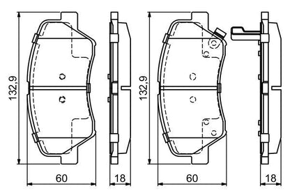 BOSCH 0986494691 Brake Pad Set For Disc Front 18.9mm Thickness Fits Hyundai Kia