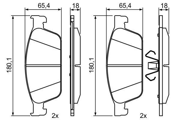 BOSCH 0986495388 Brake Pad Set For Disc Brake Front 18mm Thickness Fits Ford