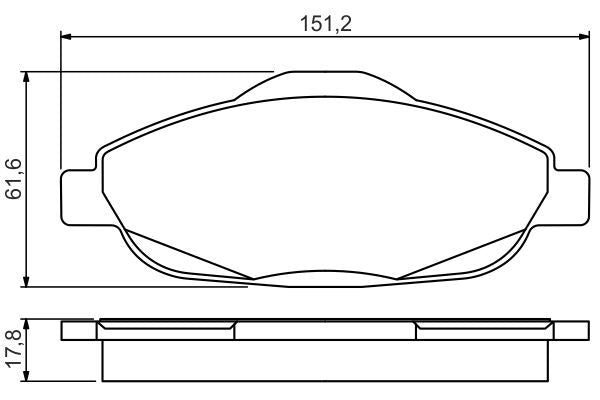 BOSCH 0986495266 Brake Pad Set For Disc Brake Front Fits 3008 308 CC 308 SW