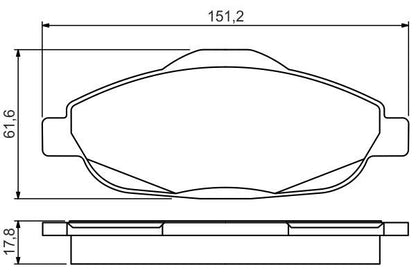 BOSCH 0986495266 Brake Pad Set For Disc Brake Front Fits 3008 308 CC 308 SW