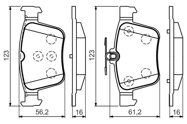 BOSCH 0986494658 Brake Pad Set For Disc Brake Rear Fits Audi Cupra Seat Skoda VW