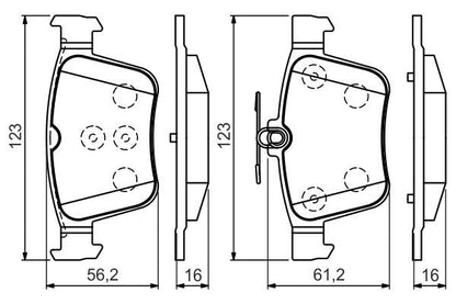 BOSCH 0986494658 Brake Pad Set For Disc Brake Rear Fits Audi Cupra Seat Skoda VW