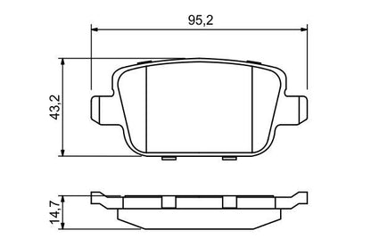 BOSCH 0986494247 Brake Pad Set For Disc Brake Rear Fits Ford Land Rover Volvo