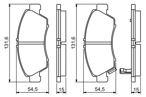 BOSCH 0986494299 Brake Pad Set For Disc Brake Front Fits Honda Civic Jazz Logo